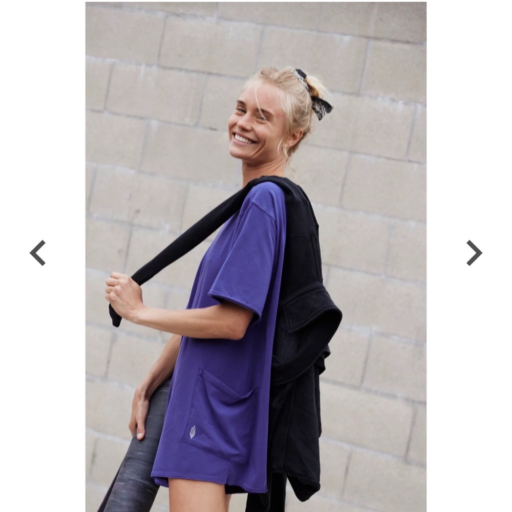 FP Movement Hot Shot Tee Romper in Dark Amethyst Size XS Retail $60 NWOT - Picture 5 of 8
